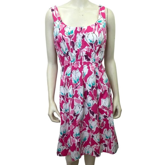 ANN KLEIN SLEEVELESS FIT & FLARE‎ FLORAL DRESS SIZE 10 - Picture 1 of 6